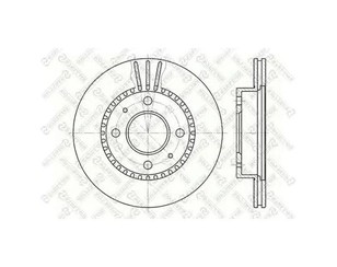 Диск тормозной передний вентилируемый для Nissan Almera N15 1995-2000 новый