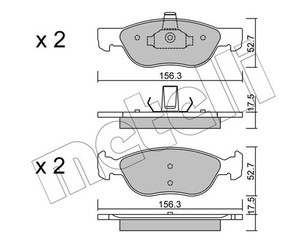 Колодки тормозные передние к-кт для Fiat Punto II (188) 1999-2010 новый
