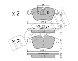 Колодки тормозные передние к-кт для Citroen DS4 2011-2015 новый