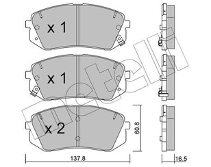 Колодки тормозные передние к-кт для Kia Sportage 2010-2015 новый