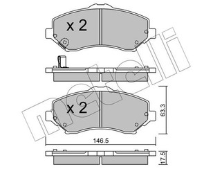 Колодки тормозные передние к-кт для Jeep Liberty (KK) 2007-2012 новый