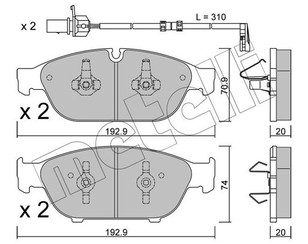 Колодки тормозные передние к-кт для Audi A8 [4H] 2010-2017 новый