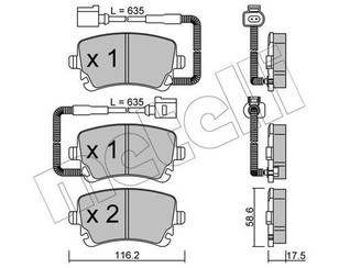 Колодки тормозные задние дисковые к-кт для VW Phaeton 2002-2016 новый