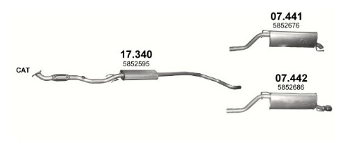 POLMOstrow Auspuff Mitteltopf Für Opel Corsa D 1.4 (2006-2014) – Komplett Mit Montagesatz