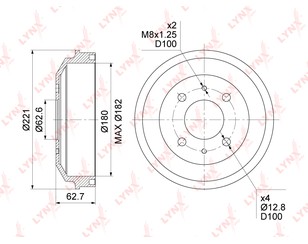 Барабан тормозной для Hyundai Accent II (+TAGAZ) 2000-2012 новый