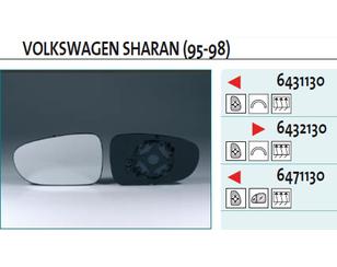Стекло зеркала электрического левого для VW Sharan 1995-1999 новый