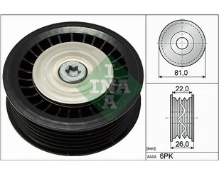 Ролик дополнительный руч. ремня для Nissan Note (E11) 2006-2013 новый