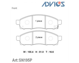 Колодки тормозные передние к-кт для Mitsubishi Pajero/Montero Sport (KH) 2008-2015 новый