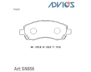 Колодки тормозные передние к-кт для Subaru Impreza (G10) 1996-2000 новый