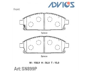 Колодки тормозные передние к-кт для Nissan Terrano /Pathfinder (R50) 1996-2004 новый