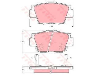 Колодки тормозные задние дисковые к-кт для Honda Pilot 2002-2008 новый