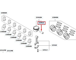 Палец поршневой для Kia Opirus 2003-2010 новый