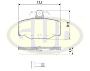 Колодки тормозные задние дисковые к-кт для Nissan Almera Tino 2000-2006 новый