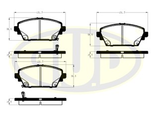 Колодки тормозные передние к-кт для Nissan Primera P12E 2002-2007 новый