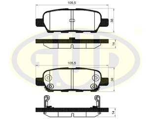 Колодки тормозные задние дисковые к-кт для Infiniti EX/QX50 (J50) 2008-2017 новый