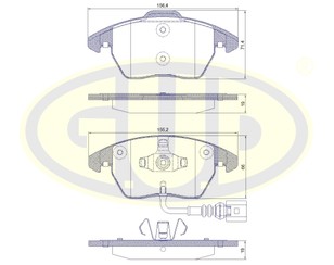 Колодки тормозные передние к-кт для Audi A1 (8X) 2010-2018 новый