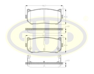 Колодки тормозные задние дисковые к-кт для Kia Spectra 2001-2011 новый