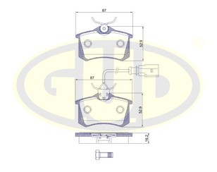 Колодки тормозные задние дисковые к-кт для VW Sharan 2004-2010 новый