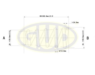 Пружина задняя для Mazda 626 (GE) 1992-1997 новый