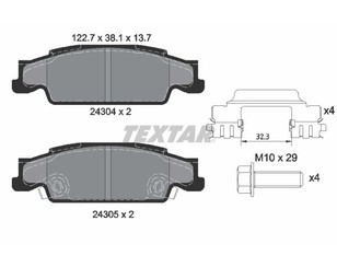 Колодки тормозные задние дисковые к-кт для Cadillac CTS 2002-2008 новый