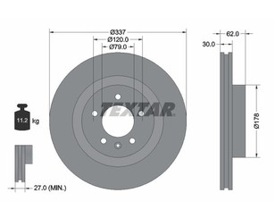 Диск тормозной передний вентилируемый для Land Rover Range Rover Sport 2005-2012 новый