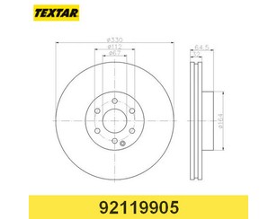 Диск тормозной передний вентилируемый для Mercedes Benz GLK-Class X204 2008-2015 новый