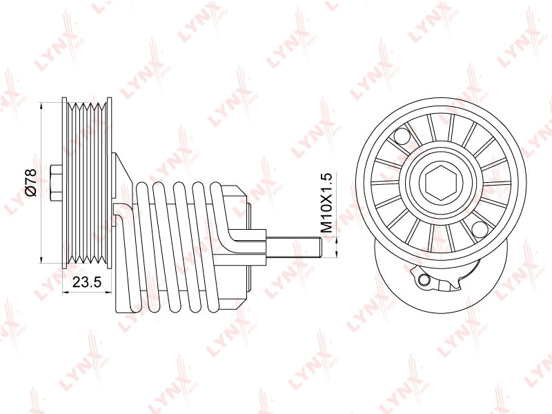Ролик-натяжитель ручейкового ремня