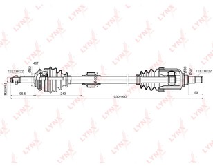 Полуось передняя правая для Chevrolet Aveo (T200) 2003-2008 новый