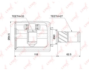 Nissan Ashqai II 2.0 4WD внутренний левый ШРУС