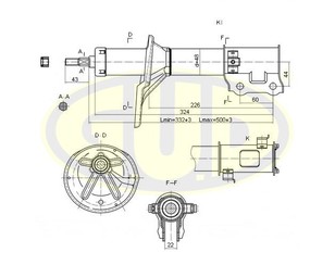 Амортизатор передний левый Газомасляный для Hyundai Matrix 2001-2010 новый