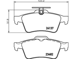 Колодки тормозные задние дисковые к-кт для Mazda Mazda 3 (BK) 2002-2009 новый