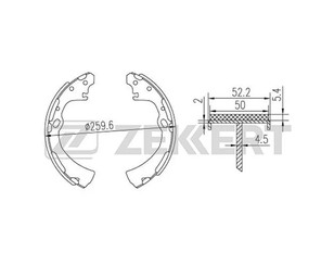 Колодки барабанные к-кт для Nissan Terrano I /Pathfinder (WD21) 1987-1996 новый