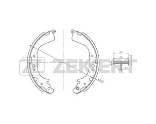 Колодки барабанные к-кт для Nissan Patrol (Y61) 1997-2009 новый