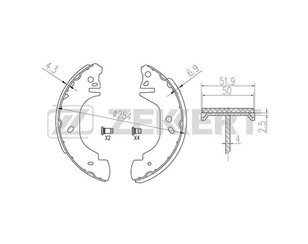 Колодки барабанные к-кт для Ford Transit 1994-2000 новый