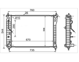 Радиатор основной для Chevrolet Captiva (C100) 2006-2010 новый
