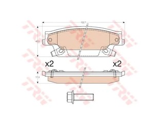 Колодки тормозные задние дисковые к-кт для Cadillac SRX 2003-2009 новый