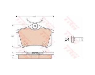 Колодки тормозные задние дисковые к-кт для Seat Leon (1P1) 2005-2013 новый