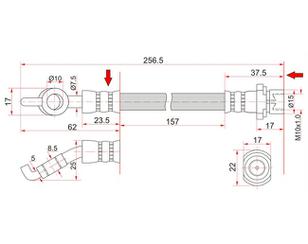 Шланг тормозной задний для Toyota CorollaVerso 2001-2004 новый