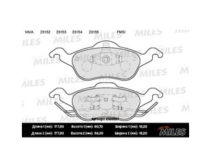 Колодки тормозные передние к-кт для Ford Focus I 1998-2005 новый