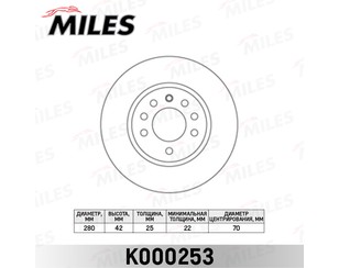 Диск тормозной передний вентилируемый для Opel Astra H / Family 2004-2015 новый