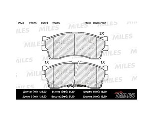 Колодки тормозные передние к-кт для Kia Spectra 2001-2011 новый