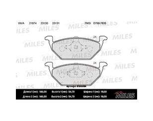 Колодки тормозные передние к-кт для Audi A3 (8L1) 1996-2003 новый