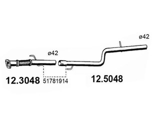 Приемная труба глушителя для Fiat Doblo 2005-2015 новый