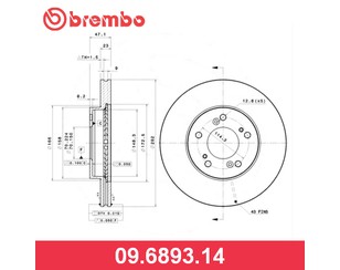 Диск тормозной передний вентилируемый для Honda Legend 1991-1996 новый