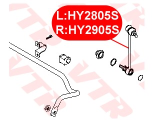 Стойка переднего стабилизатора левая для Hyundai Getz 2002-2010 новый