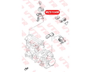 Опора двигателя правая для Mazda Mazda 6 (GG) 2002-2007 новый