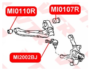Сайлентблок переднего рычага задний для Mitsubishi L300 1986-2014 новый