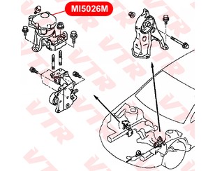 Опора двигателя правая для Mitsubishi Galant (DJ,DM) 2003-2012 новый