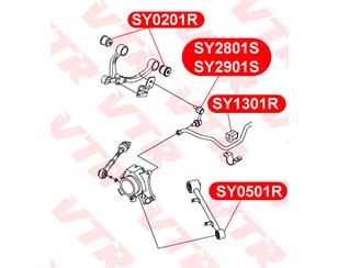 Стойка переднего стабилизатора правая для Nissan X-Trail (T30) 2001-2006 новый