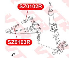 Сайлентблок переднего рычага передний для Suzuki Grand Vitara 1998-2005 новый